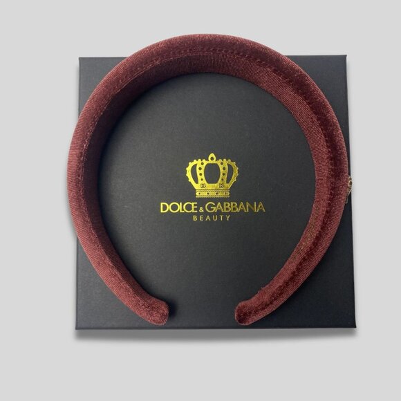 Dolce & Gabbana Beauty Burgundy Velvet Padded Headband NWT main image 4